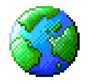a pixel icon of the earth